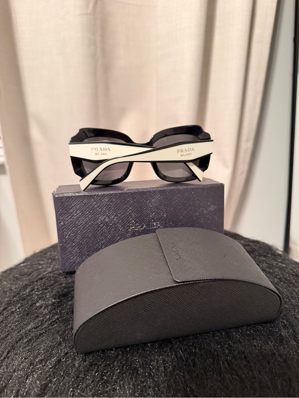 Prada Two-Tone Black and White Sunglasses - Picture 5 of 7